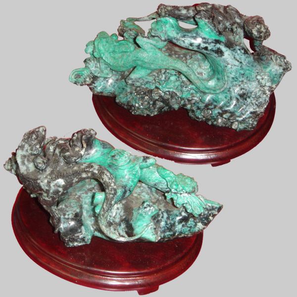 Spectacular Scene With 2 Lizards -- 1 Devouring His Grasshopper