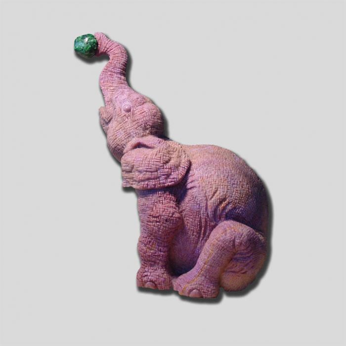 Stunningly Whimsical Elephant Holding an Apple in His Trunk