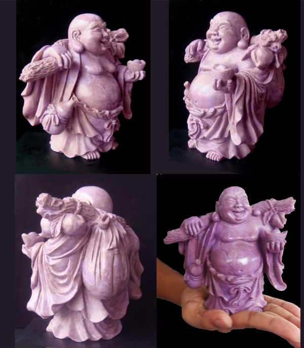 Stunningly Gorgeous PHRA SANG KRA JAI (Happy Buddha), Bag Over Shoulder and Holding Gold