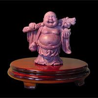 Stunningly Gorgeous PHRA SANG KRA JAI (Happy Buddha), Bag Over Shoulder and Holding Gold