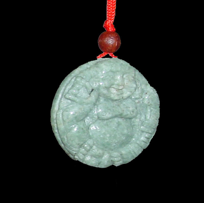 Whimsical Happy Buddha Round Pendant