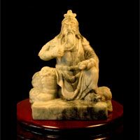 SOLD: Masterful QUAN OH (God of Justice) Strokes His Beard While Pondering Legal Scrolls