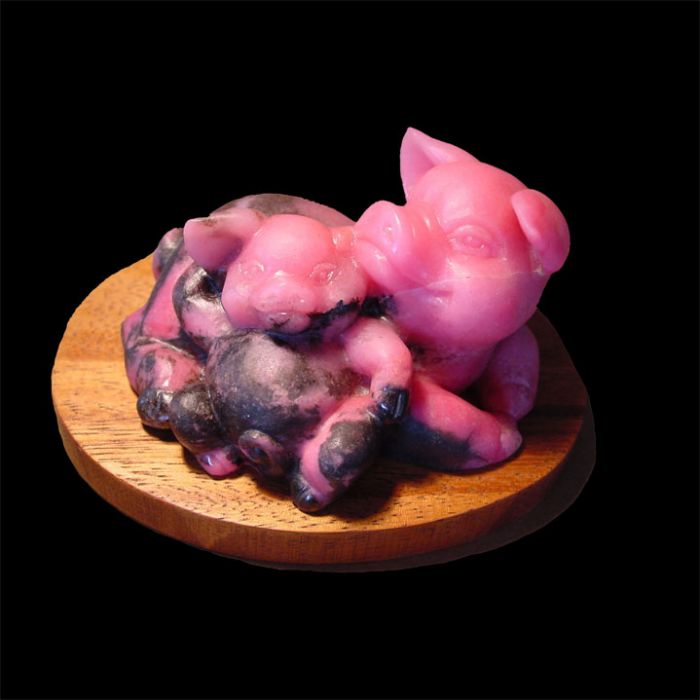 SOLD: Whimsical Mama Pigs Lets Her Son Lie On Her Belly