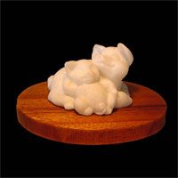 Whimsical Pig Sits With Chin On His Hands