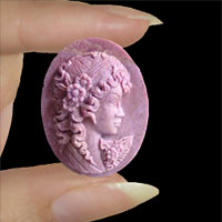 Stylishly Italian Woman W/ Flowers in Hair Cameo