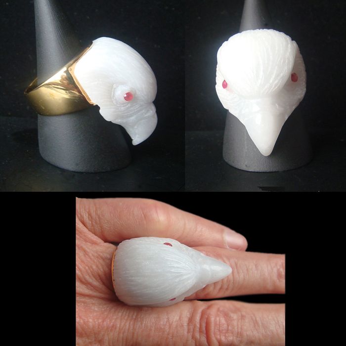 Marvelously Majestic David-Wedd Style Ring: Eagle Head - 18K Gold Vermeil Ring