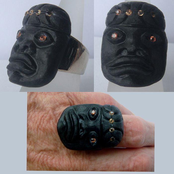 Bewitchingly Contemporary David-Wedd Style Ring: Tiki #1 -- Size 9